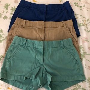Lot of 3 J. Crew chino 3” shorts sz 4